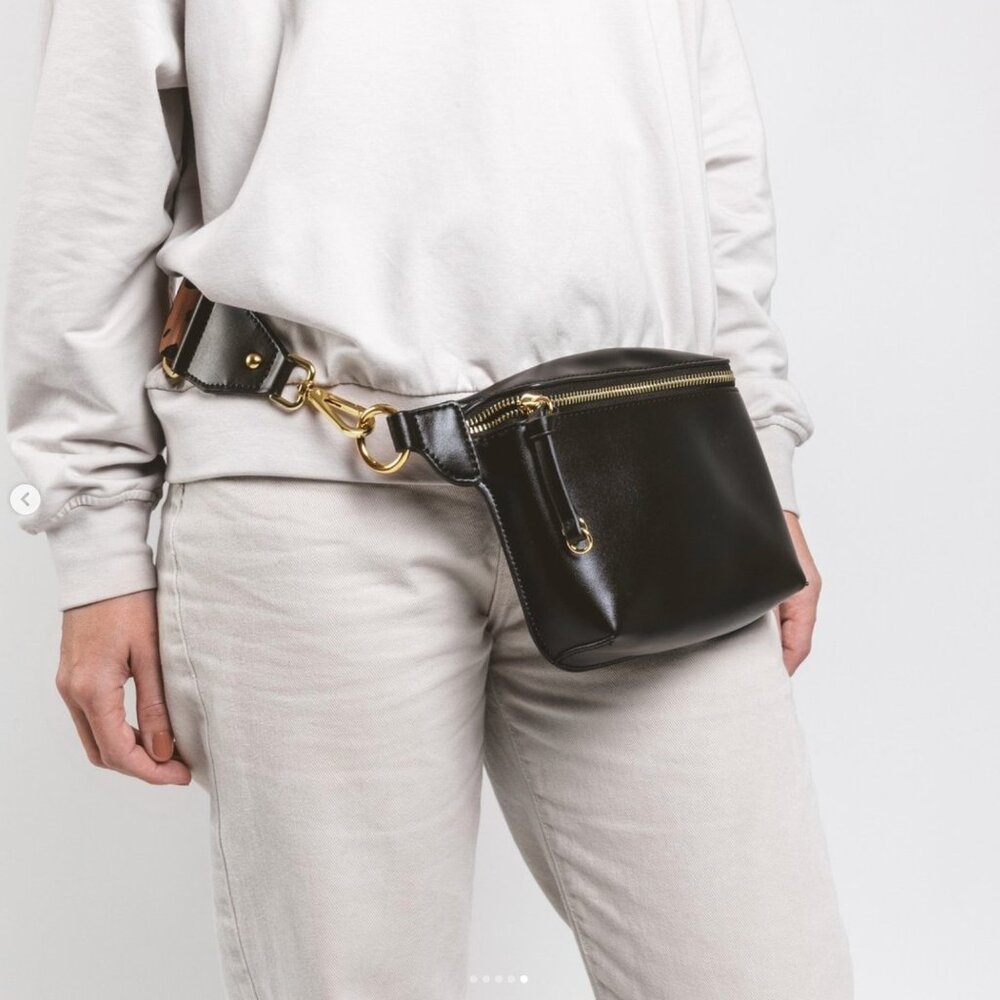 BIJOU & CO Vegan Leather Crossbody with Pink Leopard Adjustable Carrying Strap